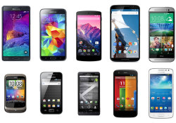 Different Android smartphone models